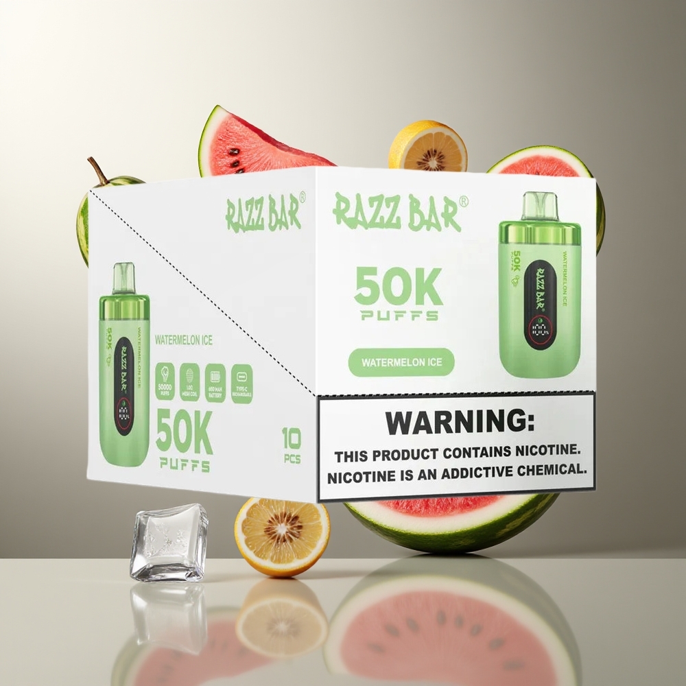 Razz Bar 50K Puffs 10 Ohm Mesh Coil 650 Mah Type-C Grossister Sverige vape för engångsbruk 2 Nikotin