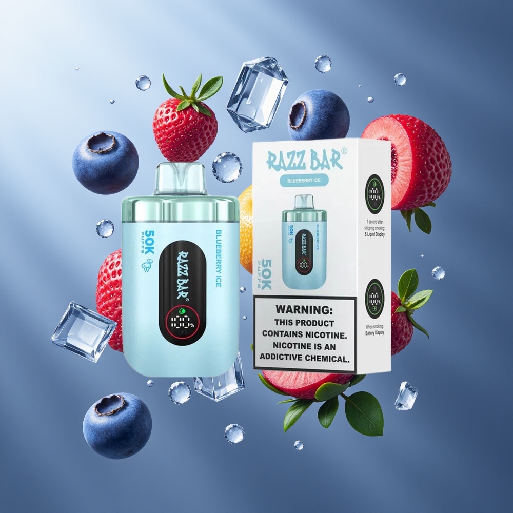 Razz Bar 50K Puffs 10 Ohm Mesh Coil 650 Mah Type-C Rechargeable 2 Nikotin grossister Sverige