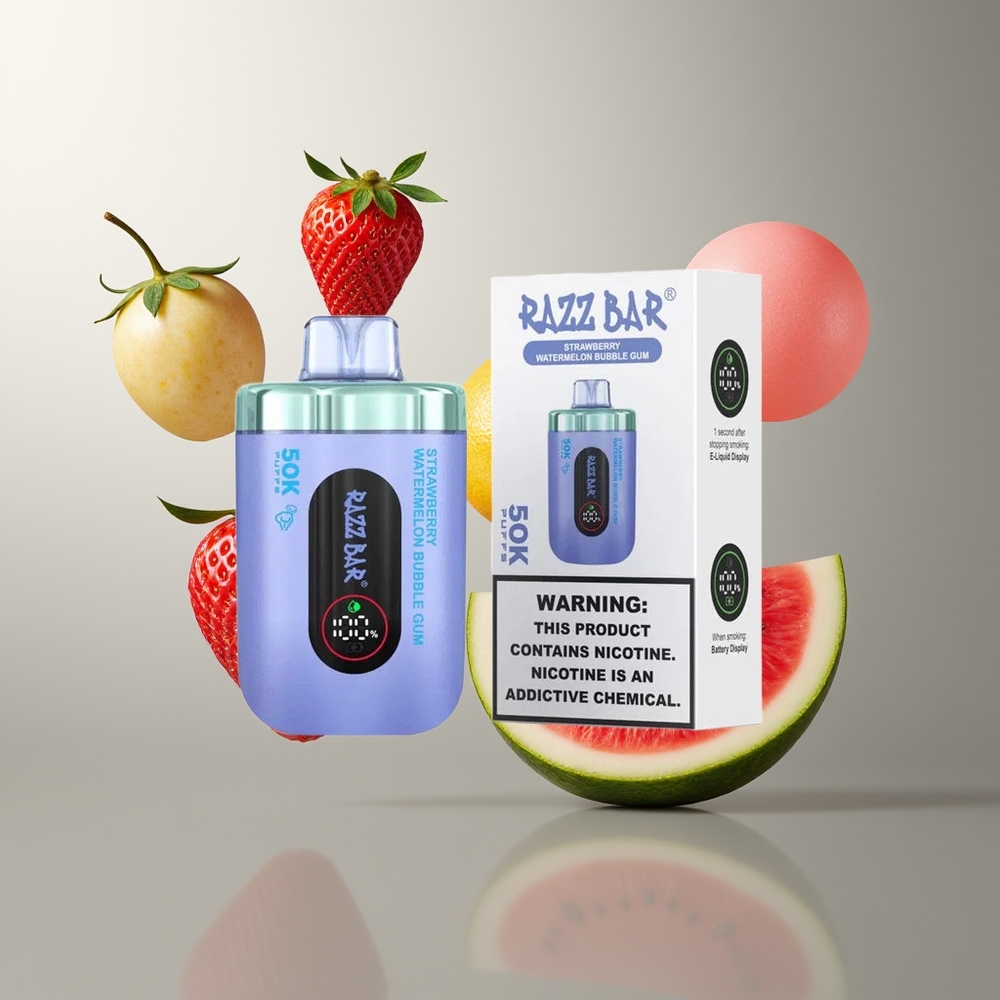 Razz Bar 50K Puffs Grossister Sverige – 50000 Puffs 10 Ohm Mesh Coil Typ-C Omladdningsbar