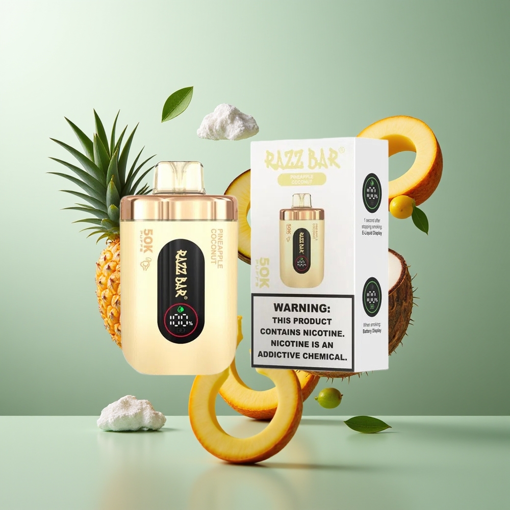 Razz Bar 50K Puffs vape för engångsbruk 10 Ohm Mesh Coil 650mAh Type-C Grossister Sverige