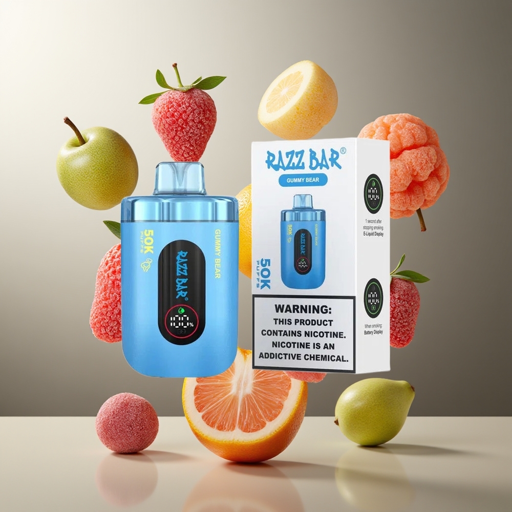 Razz Bar 50K Puffs vape för engångsbruk 50000 puffar 10 Ohm Mesh Coil Type-C grossister Sverige
