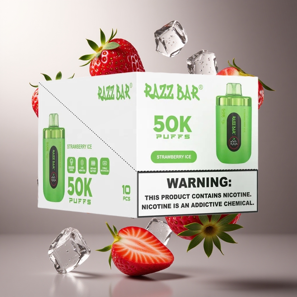 Razz Bar 50K Puffs vape för engångsbruk Grossister Sverige – 50000 Puffs 10 Ohm Mesh Coil Type-C Laddbar