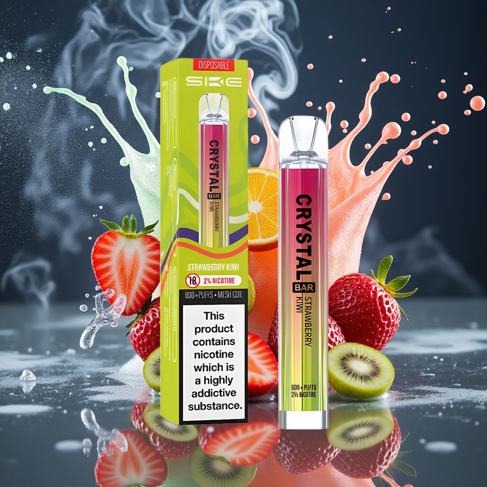 SKE Crystal BAR 600 Grossister Sverige – 2 Nikotin 500mAh 600 Puff 20ml E-vätska Mesh Coil