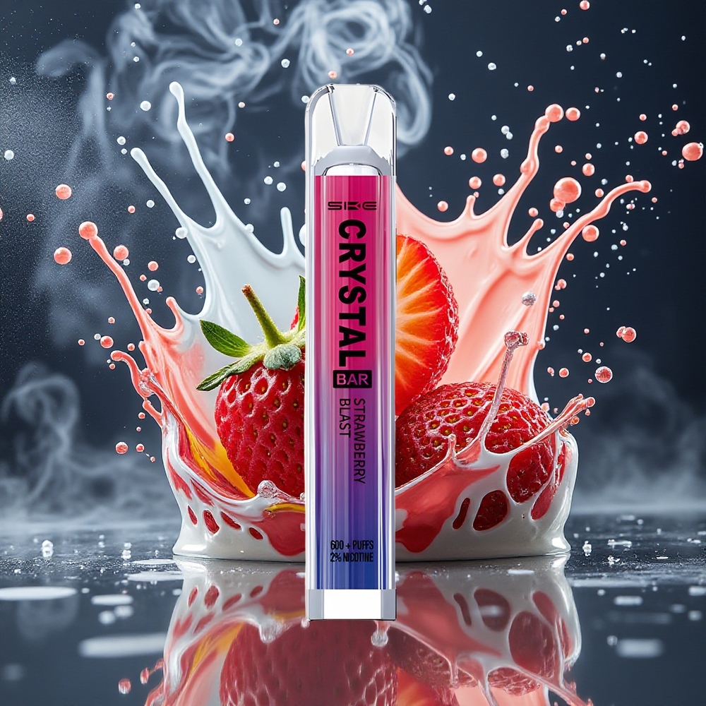 SKE Crystal BAR 600 Grossister Sverige – 2 Nikotin 500mAh Batteri 600 Puffar 20ml E-vätska Mesh Coil