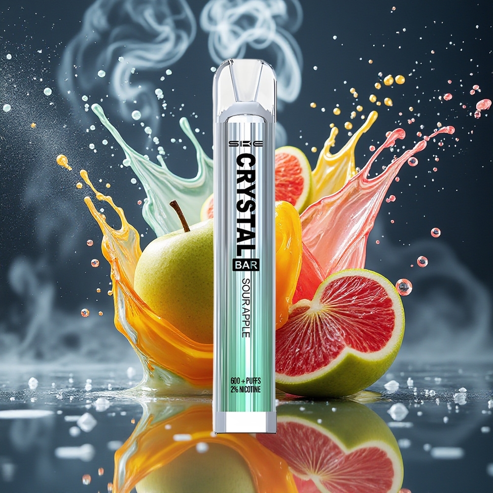 SKE Crystal BAR 600 Grossister Sverige – 500mAh 600 Puff 2ml Rostfritt Stål+PCTG Mesh Coil