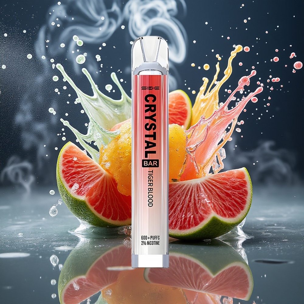 SKE Crystal BAR 600 Grossister Sverige – 600 Puffs 20ml E-liquid 500mAh Battery Rostfritt Stål+PCTG