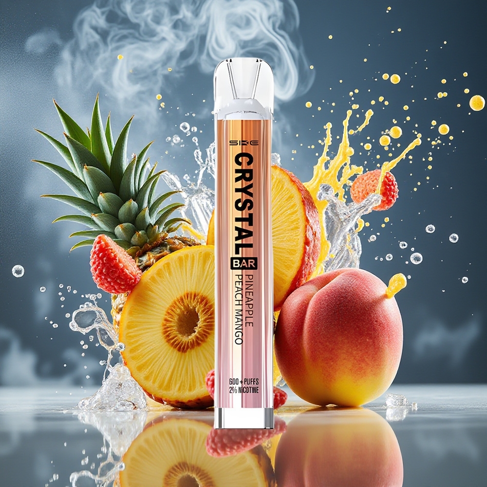 SKE Crystal BAR 600 Grossister Sverige – 600 Puffs 500mAh Batteri 20ml E-vätska Rostfritt Stål+PCTG