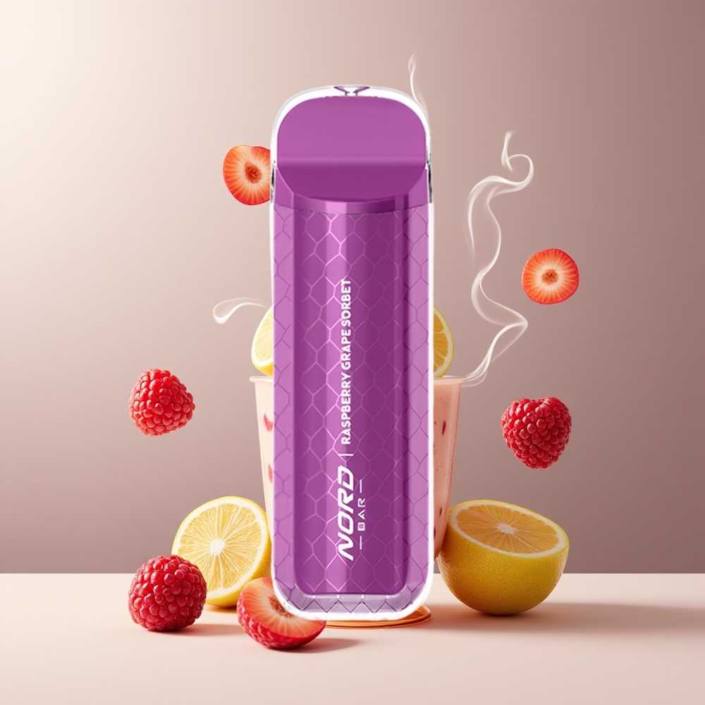 SMOK NORD BAR 4000 Puffs 85ml 50mg/ml Engangs Vape Grossister Sverige Hindbær Druesorbet