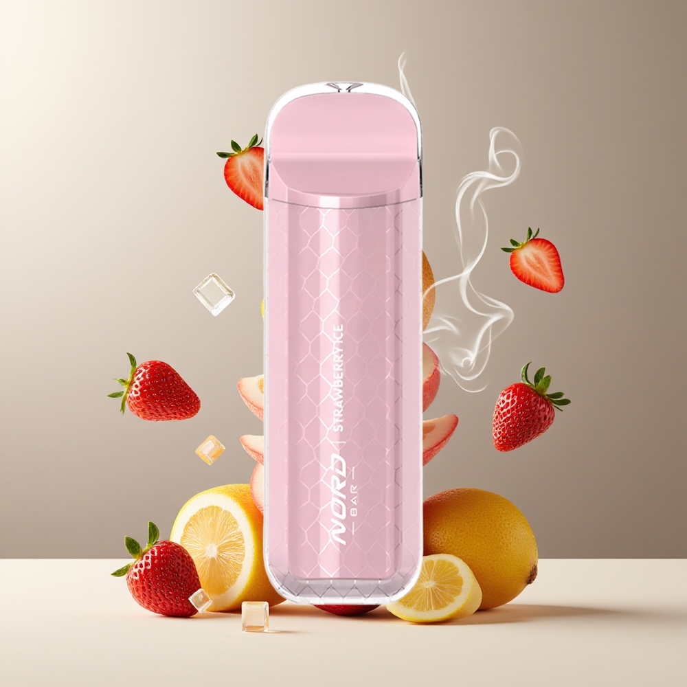 SMOK NORD BAR 4000 Puffs Engangs Vape 85ml 50mg/ml 600mah grossister Sverige Jordbær Is
