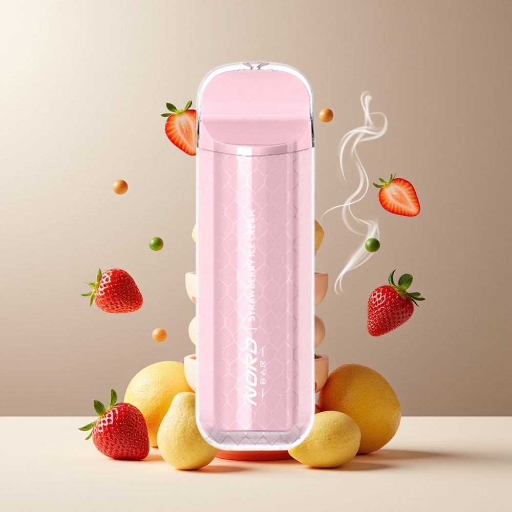 SMOK NORD BAR 4000 Puffs Engangs Vape 85ml 50mg/ml 600mah grossister Sverige Jordbær Is