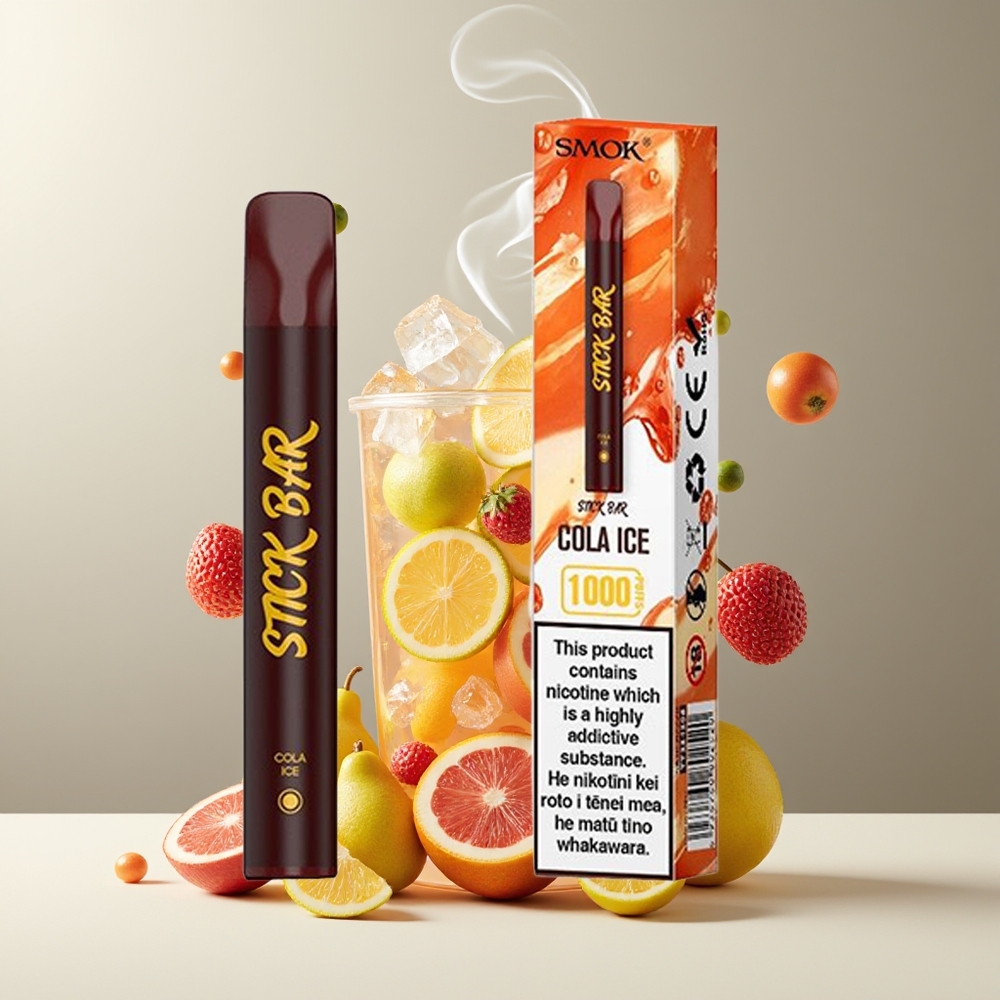 SMOK Stick Bar 1000 Puffs Grossister Sverige – 550mAh Batteri 16 Ohm Motstånd Rostfritt Stål + Livsmedelsgodkänd PC