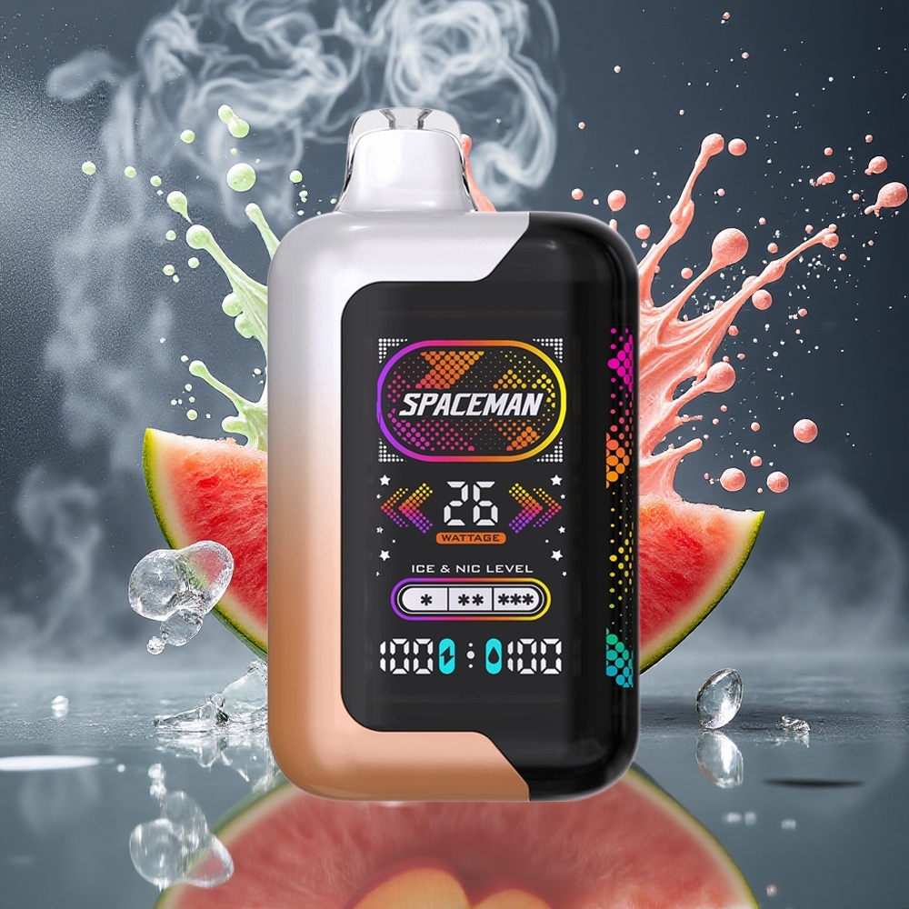 SPACEMAN SP40000 Disposable Vape 1000mAh 20ml 50mg/ml grossister Sverige Saftig persikavattenmelon