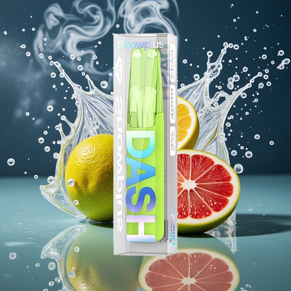 Snowplus Dash 4000 Puffs Disposable Device – Ceramic Atomizer 530 mAh 75 ml E-liquid grossister Sverige Citronlime-is