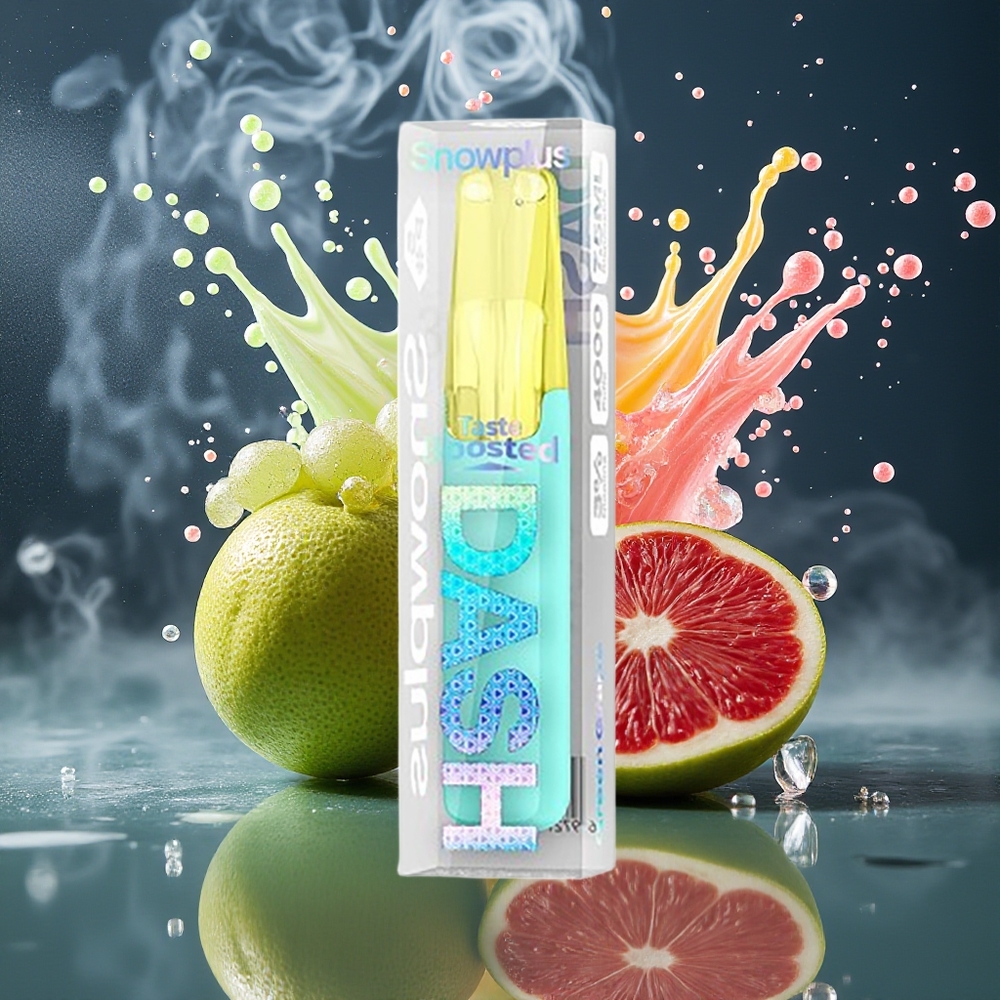Snowplus Dash 4000 Puffs Disposable Device – Ceramic Atomizer 530 mAh 75 ml E-liquid grossister Sverige Gröna druvor
