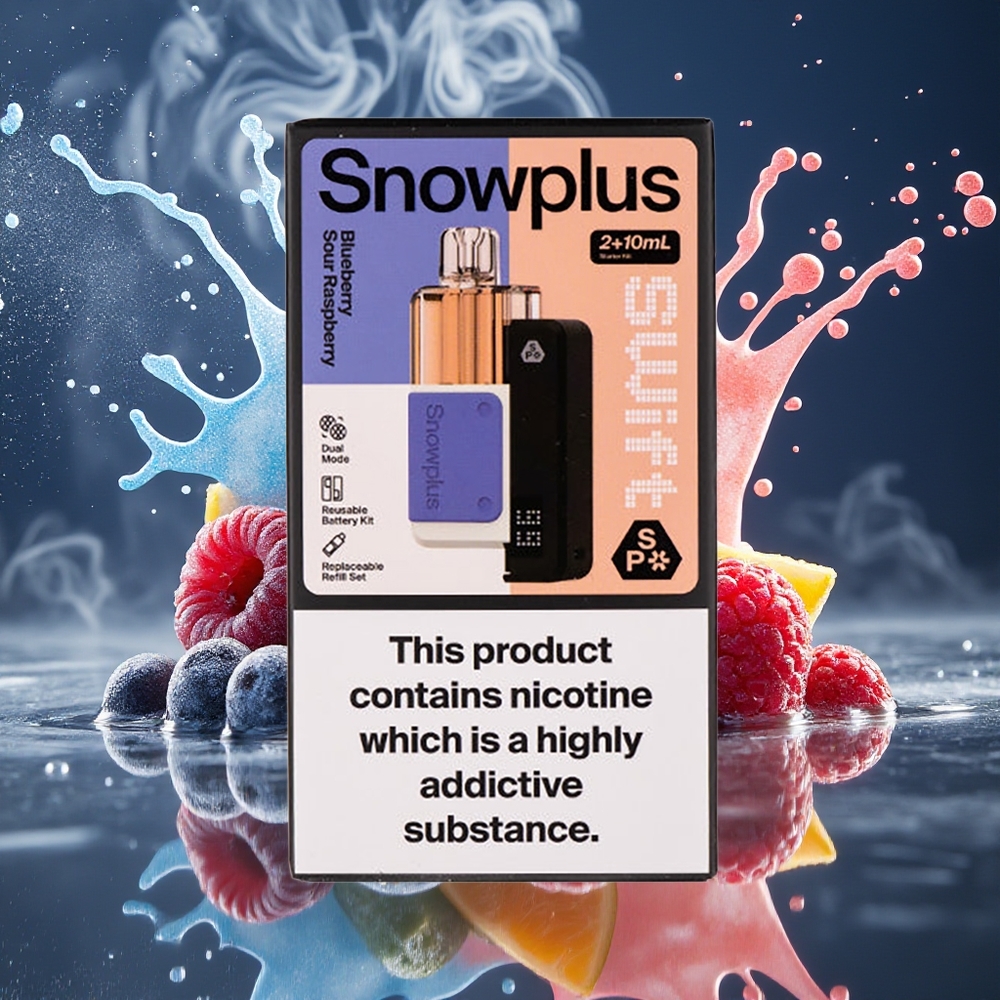 Snowplus Swift 5000 Puffs Prefilled Pod Kit – 1000 mAh Dual Mesh 2+10 ml 2 nikotin – grossister Sverige Blåbärssura hallon