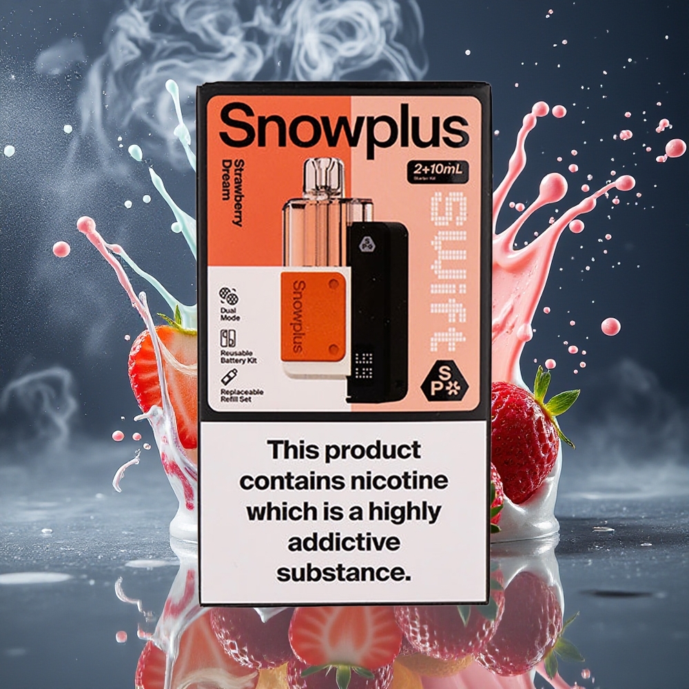 Snowplus Swift 5000 Puffs Prefilled Pod Kit – Dual Mesh 1000 mAh 2+10 ml 2 Nikotin – grossister Sverige Jordgubbsdröm