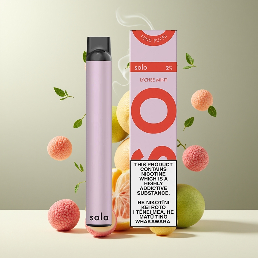 Solo 1000 Puffs Engangs Vape Grossister Sverige – Mesh Coil 35ml E-liquid 550mAh Battery
