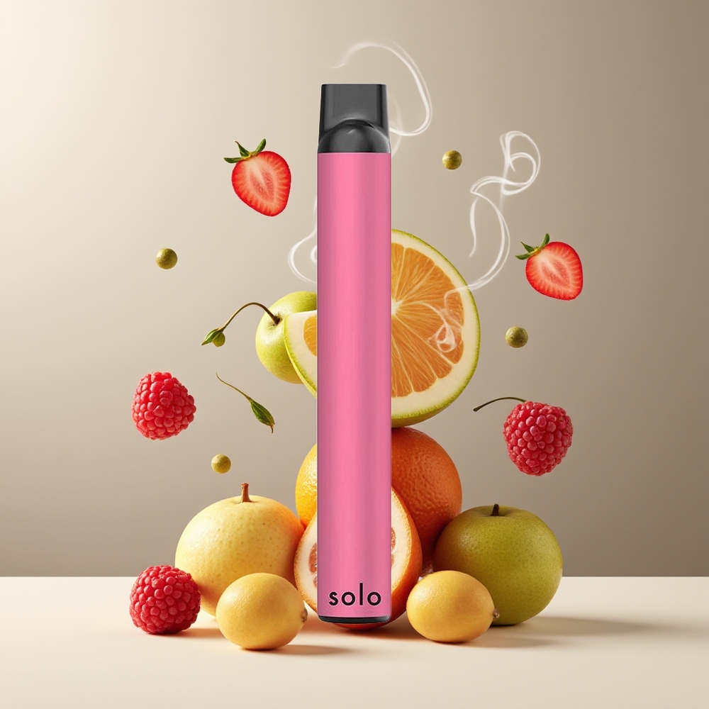 Solo 1000 Puffs Engangs Vape Grossister Sverige – Mesh Coil 35ml E-liquid 550mAh Sur Hindbær