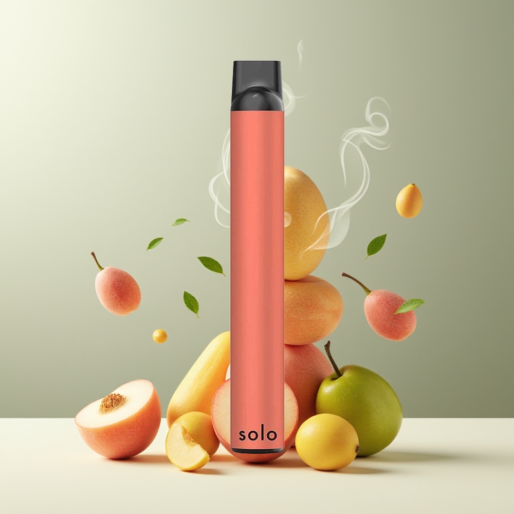 Solo 1000 Puffs Engangs Vape Mesh Coil 35ml 550mAh grossister Sverige Ferskenmynte