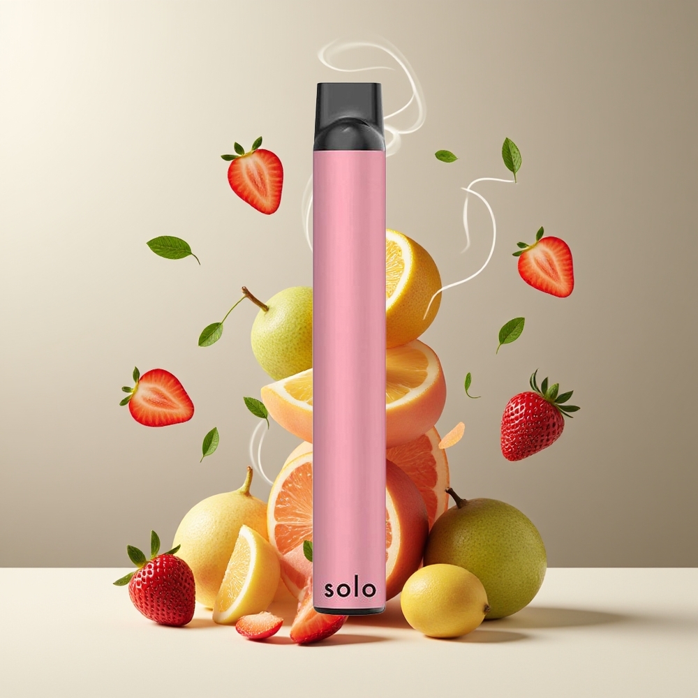 Solo 1000 Puffs Engangs Vape Mesh Coil 35ml 550mAh grossister Sverige Jordbærmynte