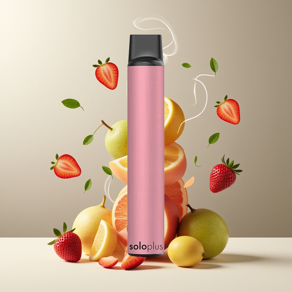 Solo Plus 2800 Puffs Engangs Vape 65ml 950mAh Mesh Coil grossister Sverige Jordbærmynte