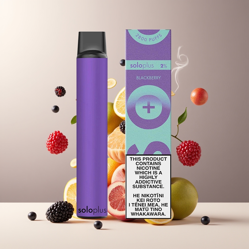 Solo Plus 2800 Puffs Engangs Vape Grossister Sverige med Mesh Coil 65ml E-liquid  950mAh Battery