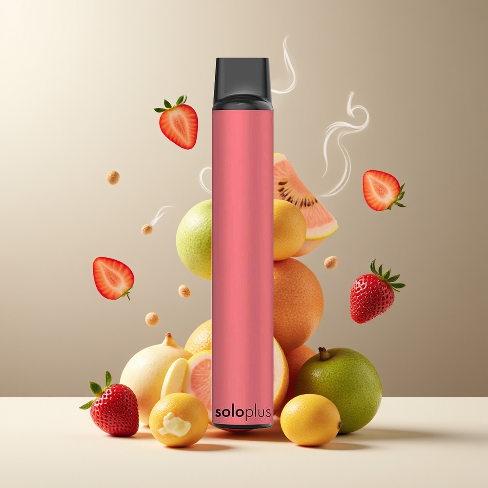 Solo Plus 2800 Puffs Engangs Vape Mesh Coil 65ml 950mAh grossister Sverige Jordbær guava