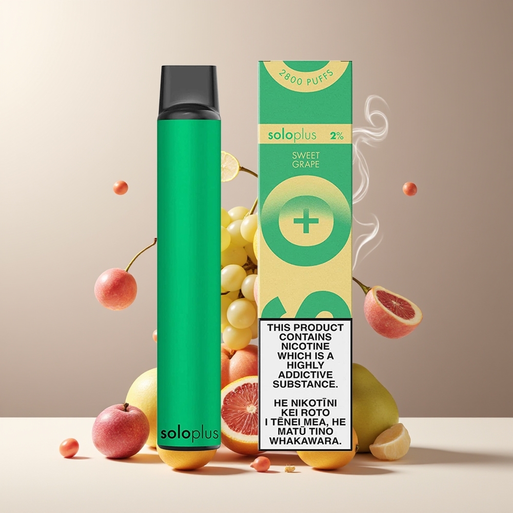 Solo Plus 2800 Puffs Engangs Vape Mesh Coil 65ml 950mAh grossister Sverige Sød drue