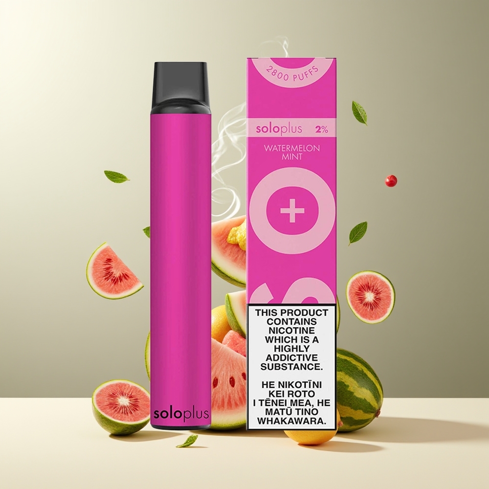 Solo Plus 2800 Puffs Engangs Vape Mesh Coil 65ml 950mAh grossister Sverige Vandmelon mynte