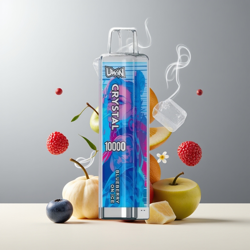 UWIN Crystal 10000 Puffs 18ml 650mAh Type-C RGB grossister Sverige Blåbær på is