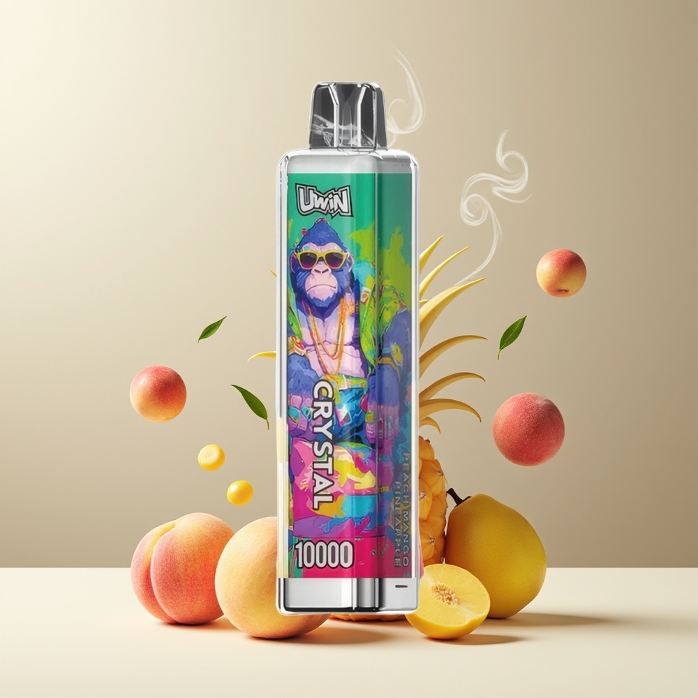 UWIN Crystal 10000 Puffs 18ml 650mAh Type-C RGB grossister Sverige Fersken Mango Ananas