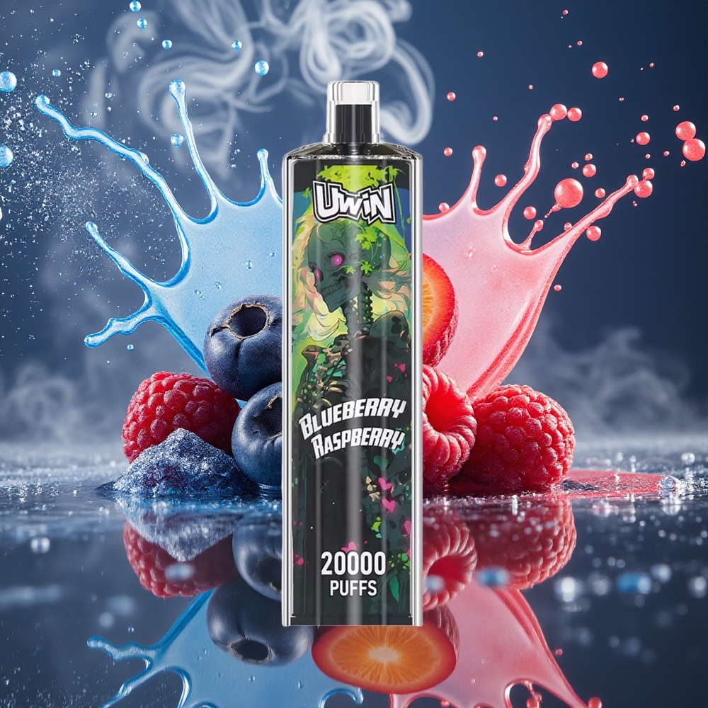 Uwin Shisha Hookah Crystal 20000 Puffs 22ml 650mAh Type-C Mesh Coil DTL grossister Sverige Blåbär hallon