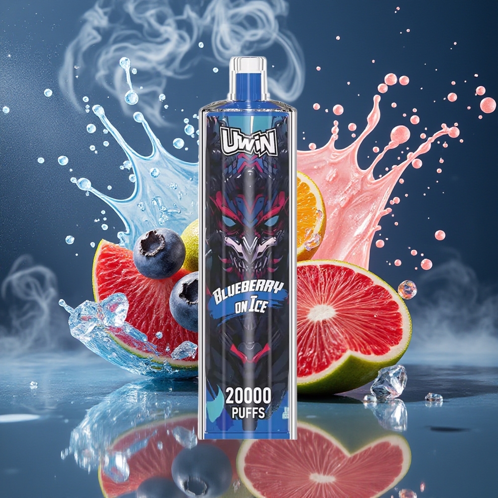 Uwin Shisha Hookah Crystal 20000 Puffs 22ml 650mAh Type-C Mesh Coil DTL grossister Sverige Blåbär på is