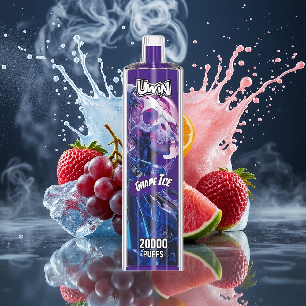 Uwin Shisha Hookah Crystal 20000 Puffs 22ml 650mAh Type-C Mesh Coil DTL grossister Sverige Druvglass
