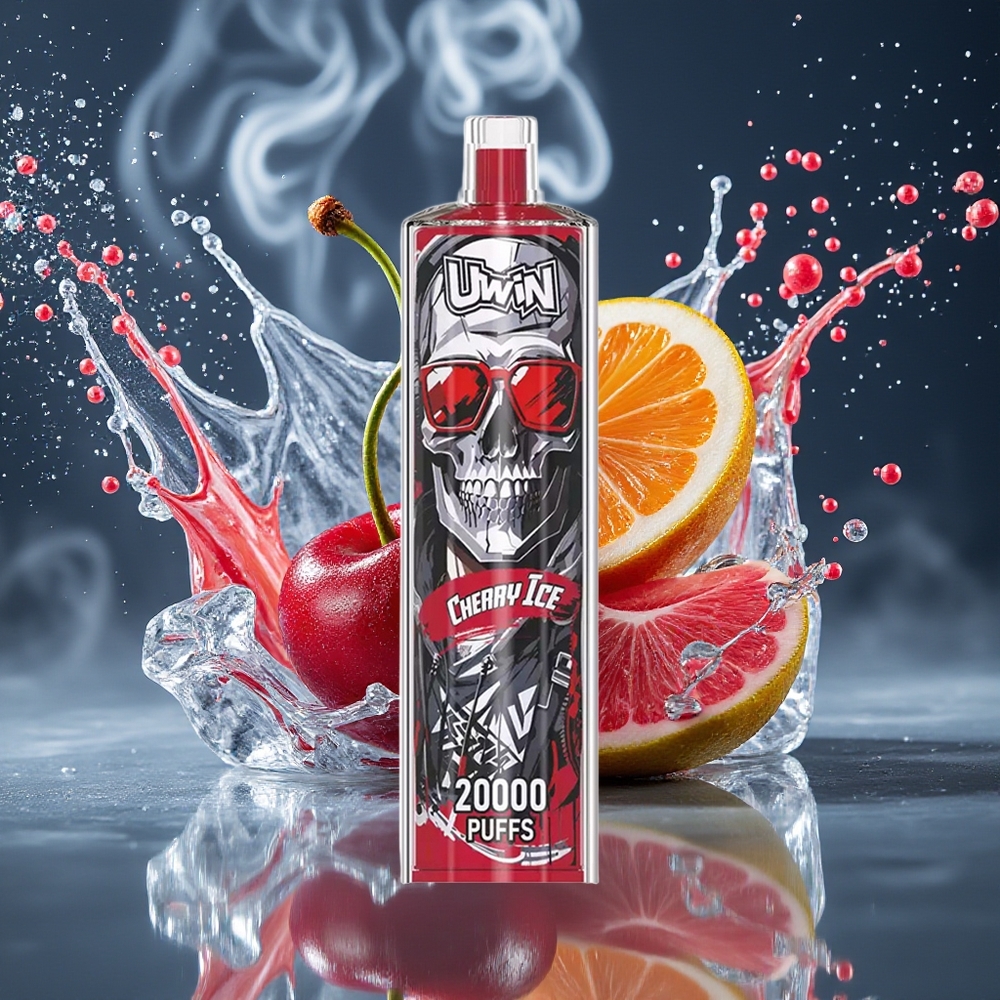 Uwin Shisha Hookah Crystal 20000 Puffs 22ml 650mAh Type-C Mesh Coil DTL grossister Sverige Körsbärs-is