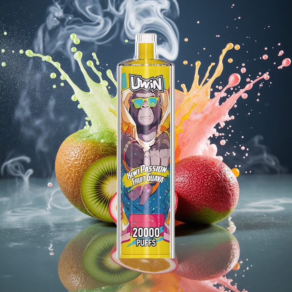 Uwin Shisha Hookah Crystal 20000 Puffs 22ml 650mAh Type-C Mesh Coil grossister Sverige Kiwi passionsfruktsguava