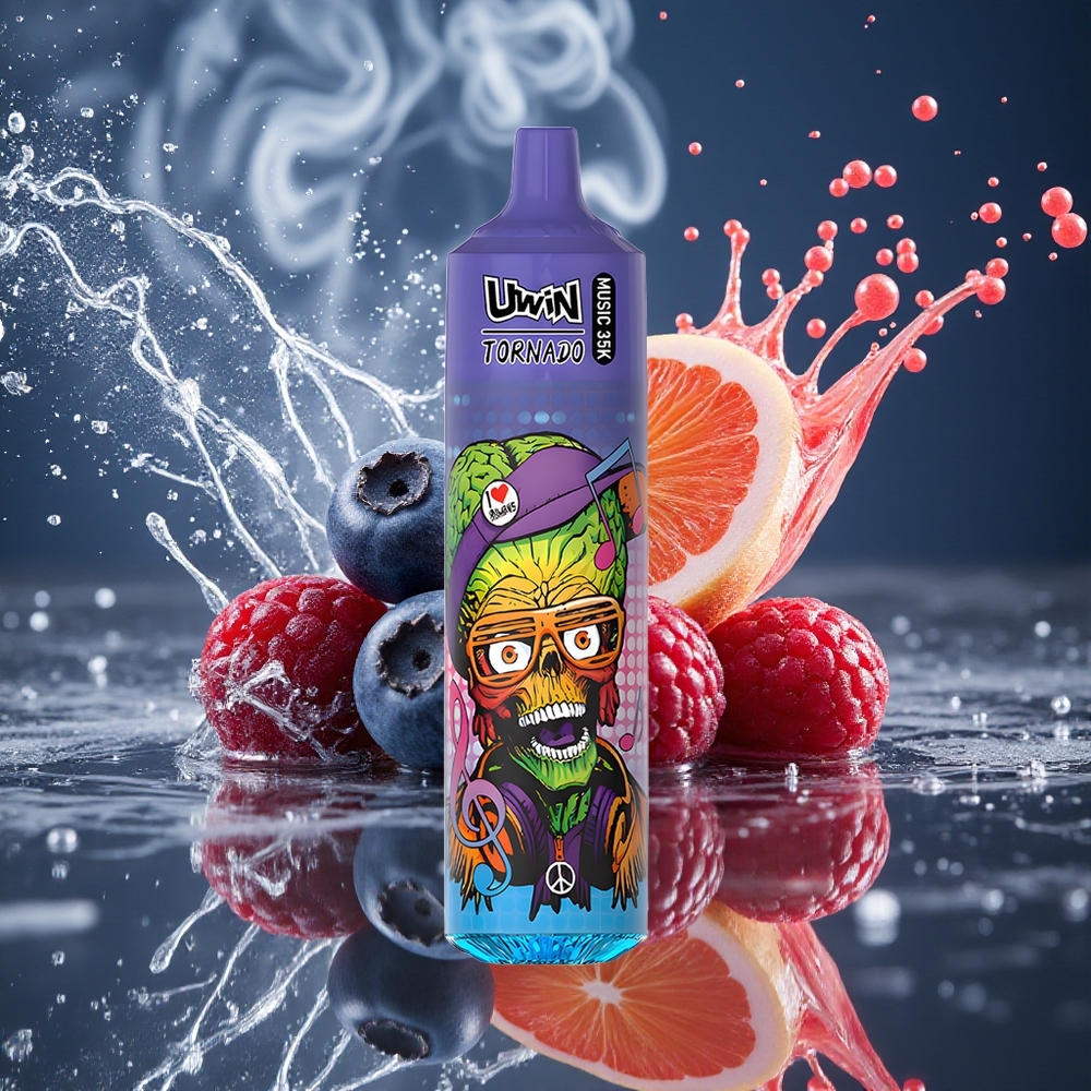 Uwin Tornado 35K Music Disposable Vape - 35 000 puffar 5 nikotin 600mAh batteri Type-C laddning grossister Sverige
