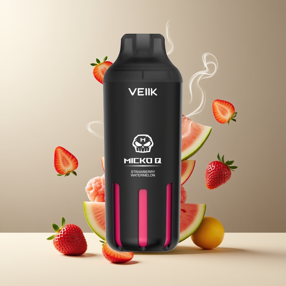 VEIIK MICKO Q 5500 Puffs 15ml 10ohm Mesh Coil 1300mAh Engangs Vape grossister Sverige Jordbær og vandmelon