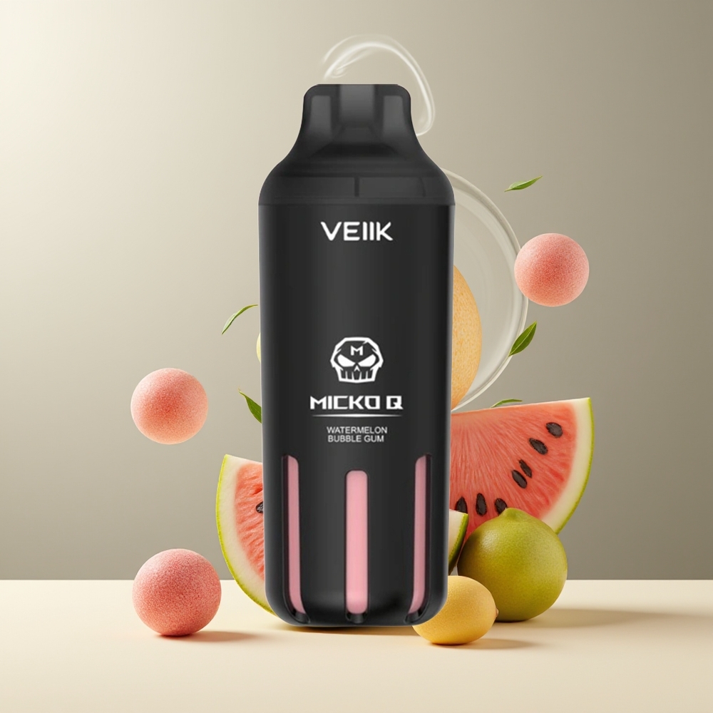 VEIIK MICKO Q 5500 Puffs 15ml 10ohm Mesh Coil 1300mAh Engangs Vape grossister Sverige Vandmelon-tyggegummi