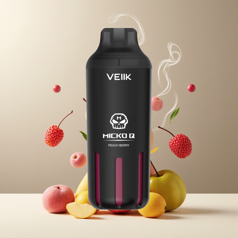 VEIIK MICKO Q 5500 Puffs 15ml 1300mAh Engangs Vape grossister Sverige Fersken Bær