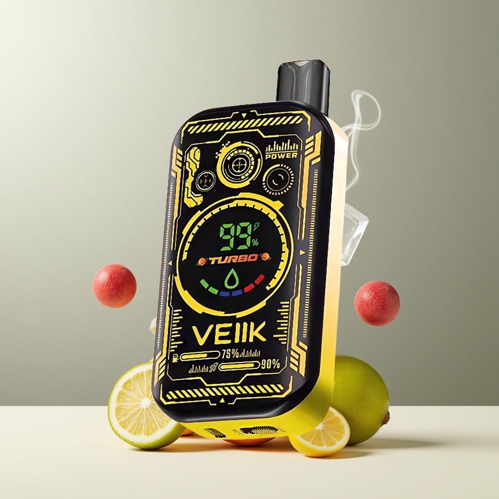 VEIIK SPACE MIST 25000 Puffs Engangs Vape grossister Sverige med 335 TFT SUPER SCREEN DISPLAY DUAL MESH COIL och 20ML E-LIQUID