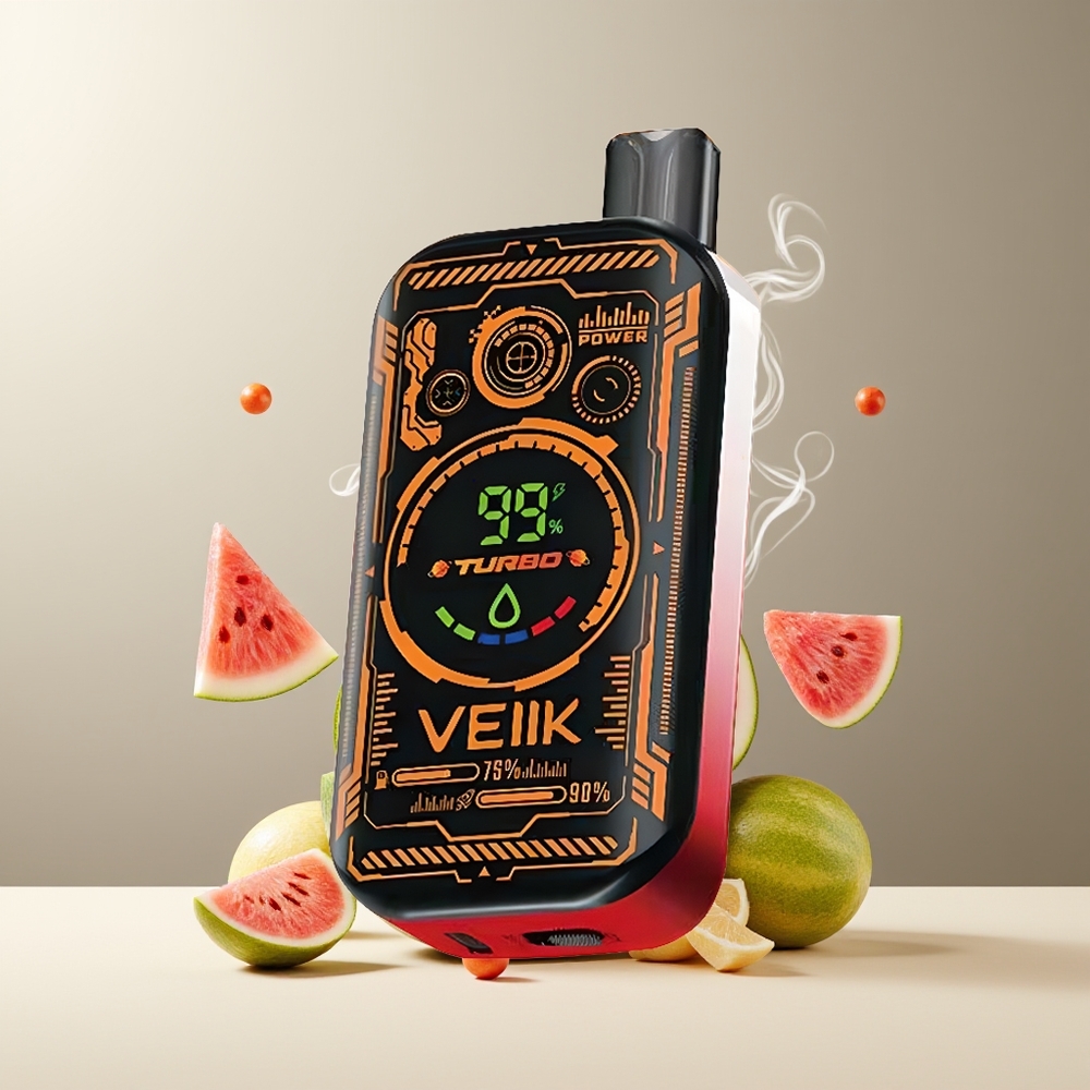 VEIIK SPACE MIST 25000 Puffs Engangs Vape grossister Sverige med 335 TFT SUPER SCREEN DISPLAY DUAL MESH COIL och 20ML E-LIQUID