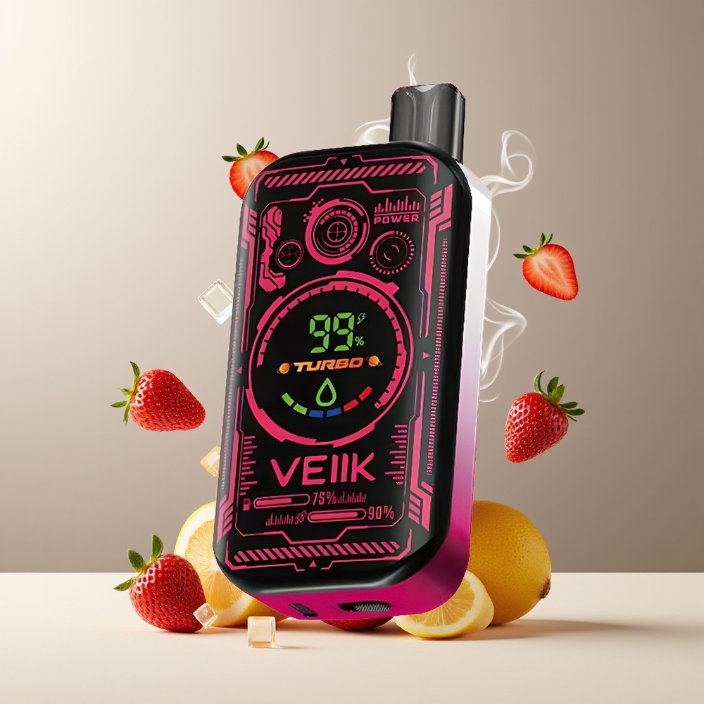 VEIIK SPACE MIST 25000 Puffs Engangs Vape med 335 TFT SUPER SCREEN DISPLAY DUAL MESH COIL och 20ML E-LIQUID för grossister Sverige