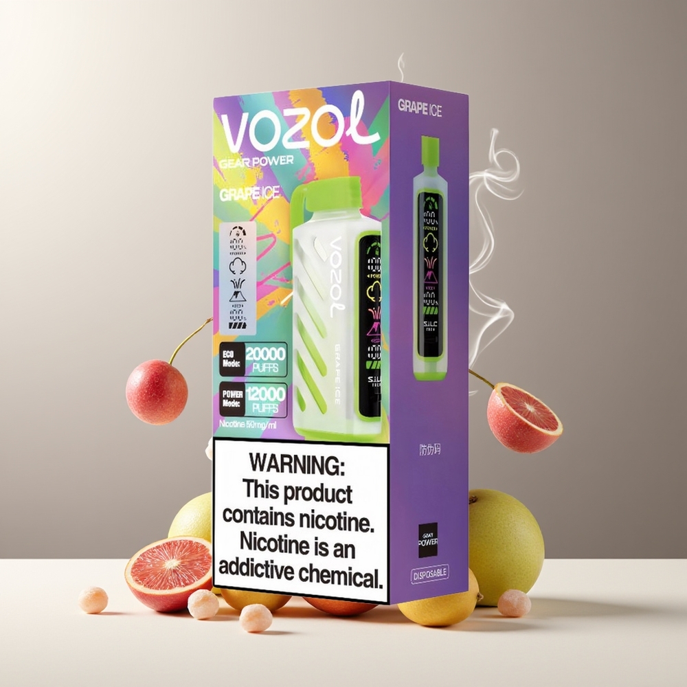 VOZOL Gear Power 20000 Puffs grossister Sverige med SiLC Tech Dual Mesh Coil  Full Screen Display – 20mL (5 Nikotin)