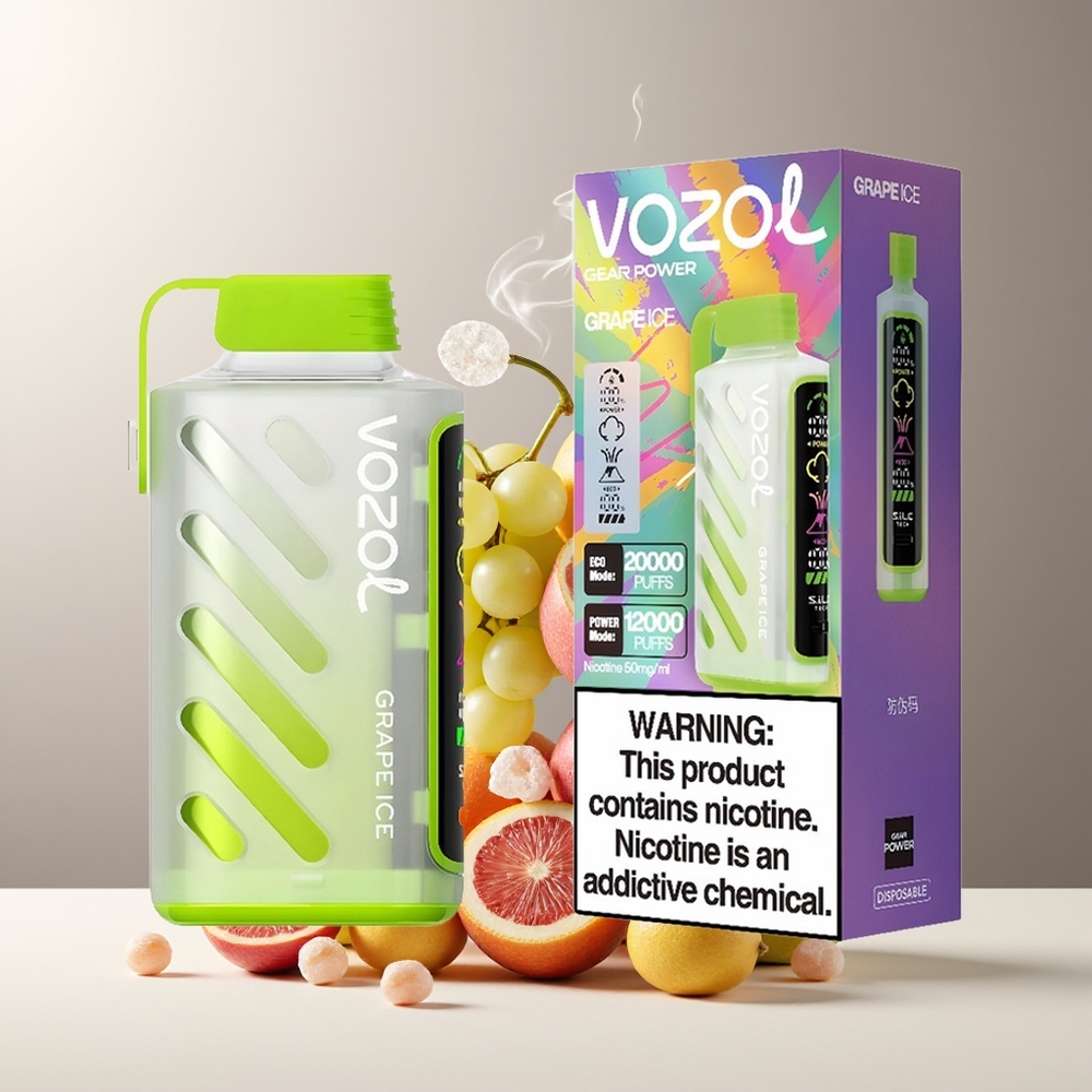 VOZOL Gear Power 20000 Puffs grossister Sverige med SiLC Tech Dual Mesh Coil  Full Screen Display – 20mL (5 Nikotin)
