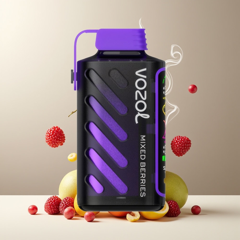 VOZOL Gear Power 20000 Puffs grossister Sverige med SiLC Tech Dual Mesh Coil och 20mL förfylld e-vätska Blandede bær