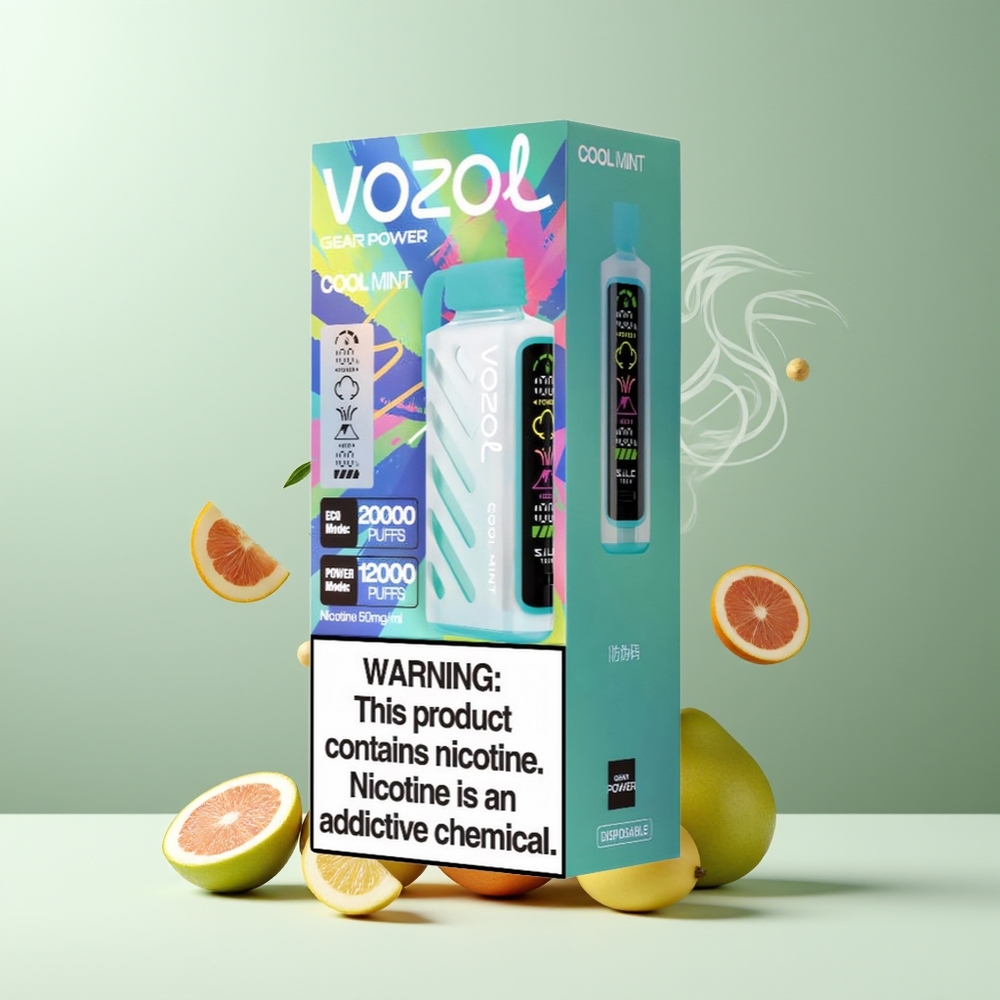VOZOL Gear Power 20000 Puffs grossister Sverige med SiLC Tech Dual Mesh Coil och Full Screen Display