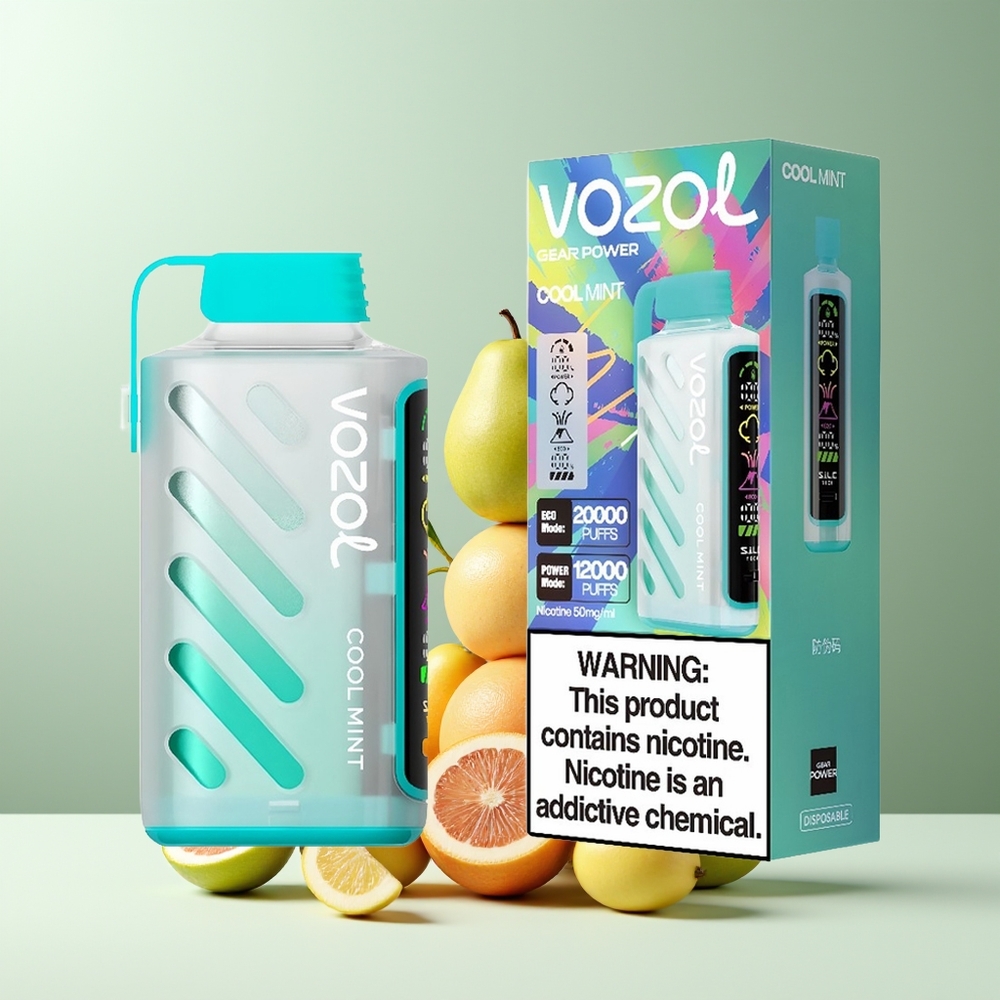 VOZOL Gear Power 20000 Puffs grossister Sverige med SiLC Tech Dual Mesh Coil och Full Screen Display