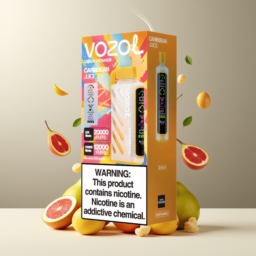 VOZOL Gear Power 20000 Puffs grossister Sverige – SiLC Tech 20mL Förfylld E-Vätska 5(50mg) Nikotin Dual Mesh Coil Full Screen Display