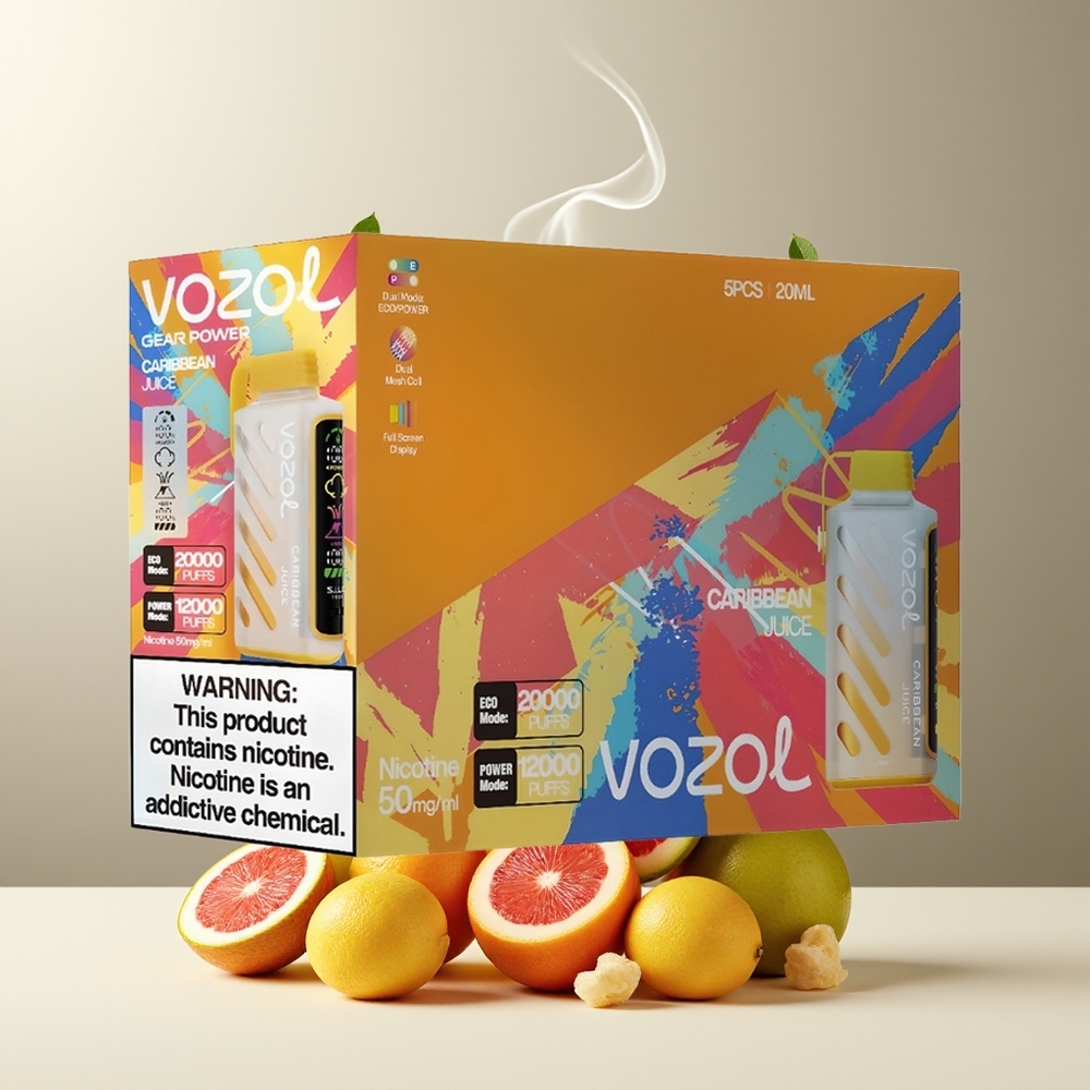 VOZOL Gear Power 20000 Puffs grossister Sverige – SiLC Tech 20mL Förfylld E-Vätska 5(50mg) Nikotin Dual Mesh Coil Full Screen Display